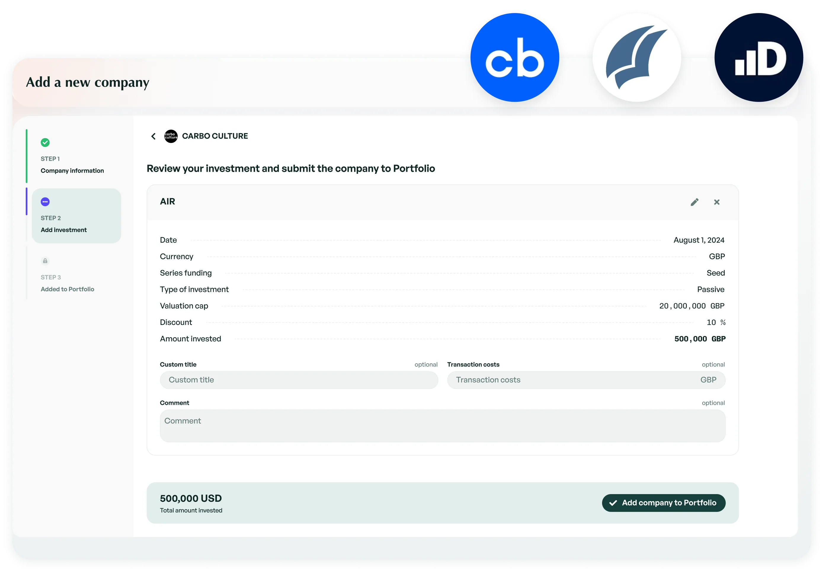 Effortlessly add a new company