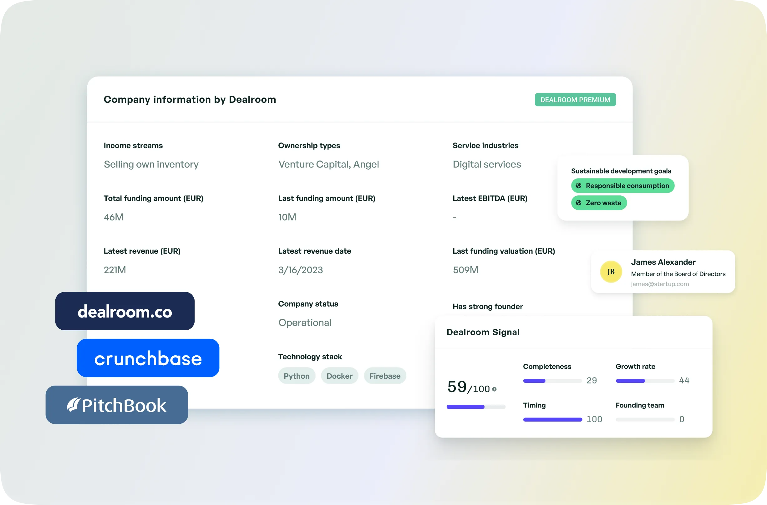 <p><strong>Auto-enriched</strong> new deals</p>